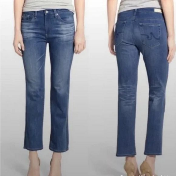 AG Adriano Goldschmied Women's Jodi Crop Flare Jeans - High Rise Stretch Twill, 26" Inseam, Slim Flare Fit